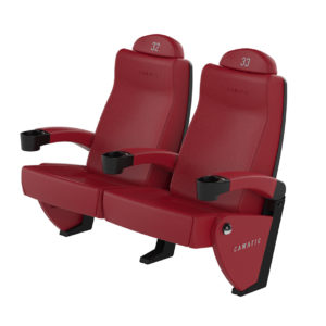 Artes Fixed Back red colour product for mayor and independent cinema seating in Australia