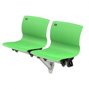 Matrix Plaza riser seating for stadiums and arenas-front iso view